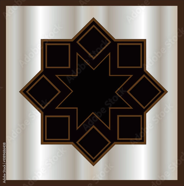 Obraz creative decorative illustration pattern for retro, vintage, print, textile, tile, stained glass and art.
