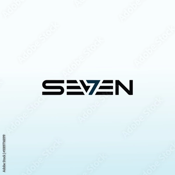 Obraz word seven vector logo design