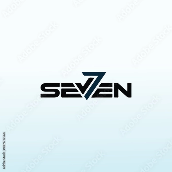 Obraz word seven vector logo design
