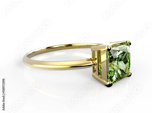 Obraz Wedding ring wiith diamond. 3D illustration