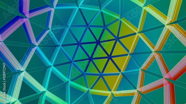 Fototapeta 3D illustration of network grid