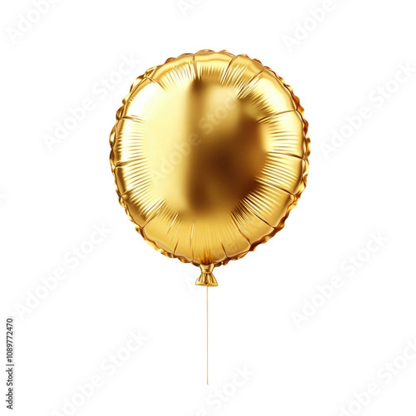 Fototapeta A classic round gold balloon with a reflective surface, ideal for various celebrations and events, bringing an elegant touch.