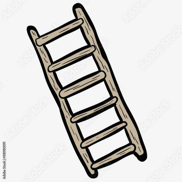 Fototapeta freehand drawn cartoon ladder