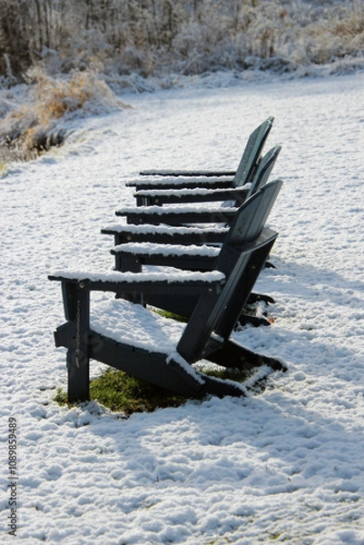 Obraz bench in the snow