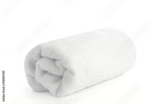 Obraz rolled up white beach towel