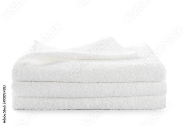 Obraz stack of white towels isolated