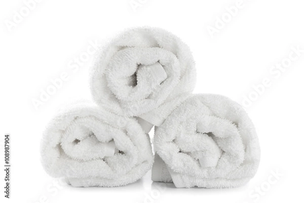 Obraz rolled up white beach towel