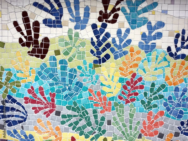 Obraz Mosaïque de fleurs