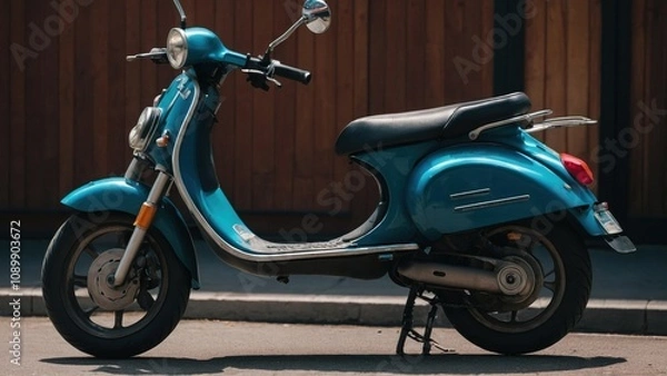 Fototapeta Discover the efficiency of electric scooters for urban commutes, designed to offer both speed and environmental responsibility