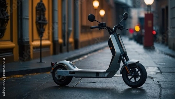 Fototapeta Experience the future of commuting with electric scooters, offering a blend of speed, convenience, and sustainability