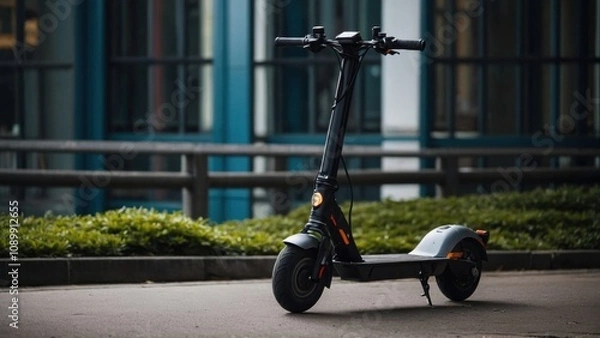 Fototapeta Discover the ease of electric commuting with scooters that combine style and environmental responsibility