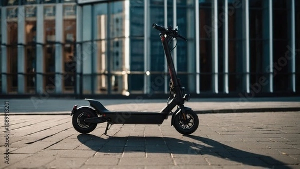 Fototapeta Electric scooter with a stylish and modern design, offering a combination of aesthetics and functionality for city commuting