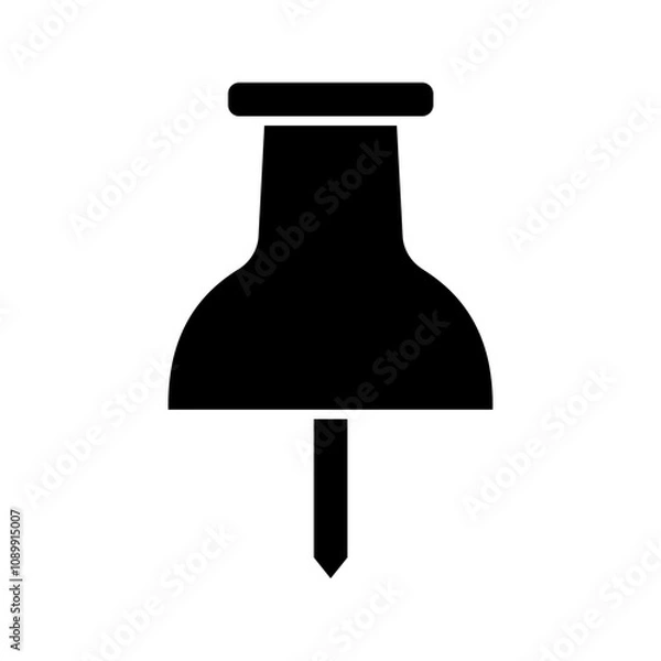 Fototapeta social media, Instagram pin icon. needle, pinned, attach, and note symbol. outlined, flat, vector icon.