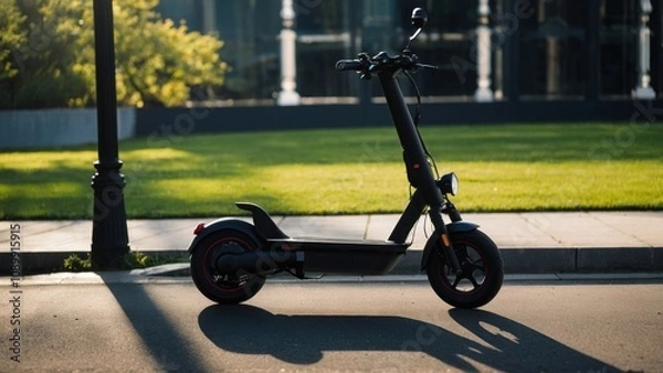 Fototapeta From quick errands to daily commutes, electric scooters enhance urban mobility with minimal environmental impact
