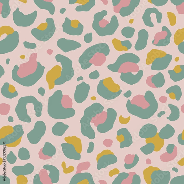 Obraz Colorful leopard wool texture seamless pattern. 