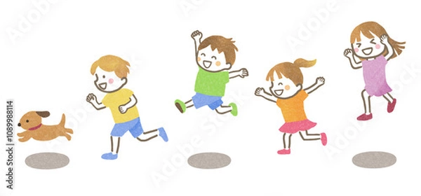 Obraz 元気に走る子どもたち