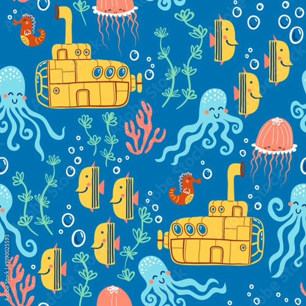 Obraz Ocean Adventure Seamless Pattern