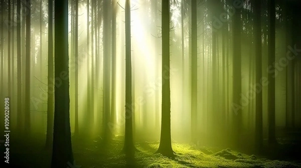 Obraz towering trees in the forest
