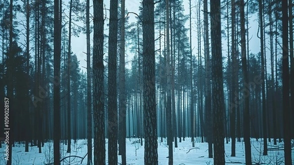 Obraz towering trees in the forest