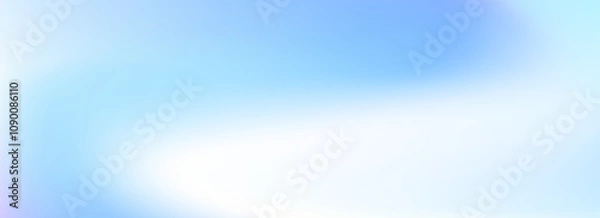 Obraz Light blue gradient background. Soft pastel winter wavy wallpaper. Smooth blurry cold color backdrop for poster, brochure, leaflet, banner, booklet. Calm water surface texture. Vector