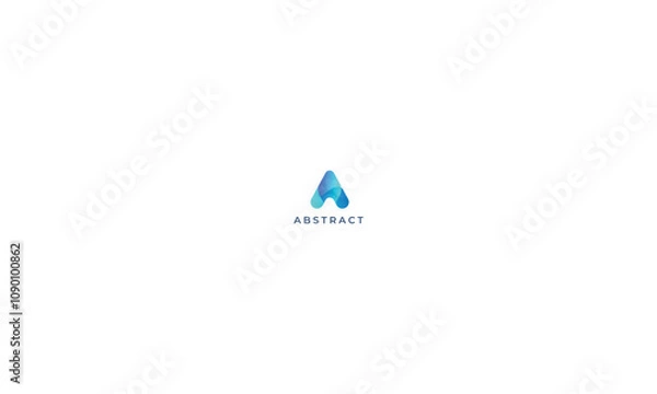 Obraz Abstract logo creative design and blue colour unique shape 