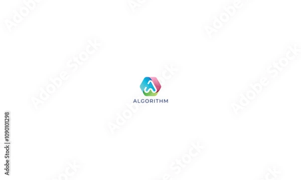 Obraz  letter a blue green Triangle creative design 