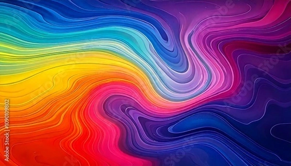 Fototapeta Colorful fluid gradients, smooth transitions between vibrant colors. generative ai