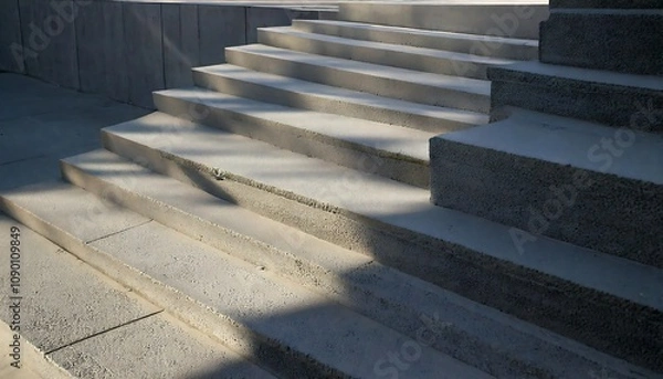 Fototapeta Concrete steps with shadows, for a modern, geometric look. generative ai