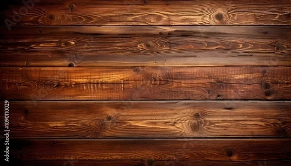 Fototapeta Distressed wood planks in warm, rustic tones. generative ai