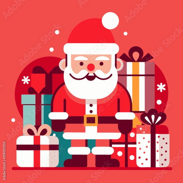 Obraz Shanta clause Christmas vector illustration  