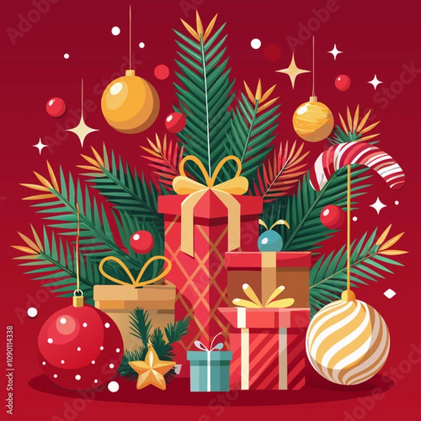 Obraz christmas background with gift boxes