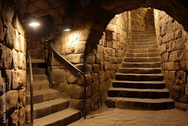 Fototapeta Stunning interior and elegant arches showcased in captivating castle photographs