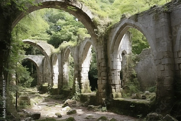 Fototapeta Stunning interior views showcasing elegant arches of the majestic castle s architectural design