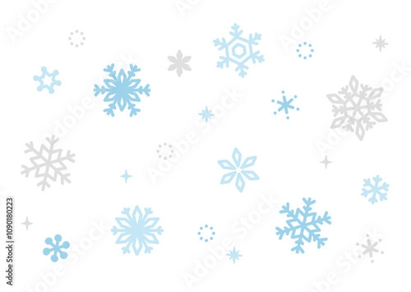 Fototapeta 手描きの雪の結晶セット