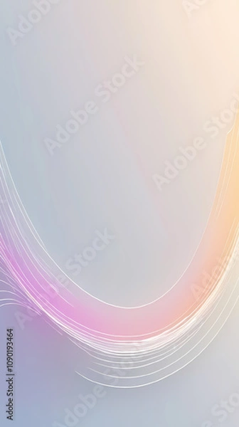 Fototapeta Abstract Background with Curved White Lines and Soft Gradient Colors