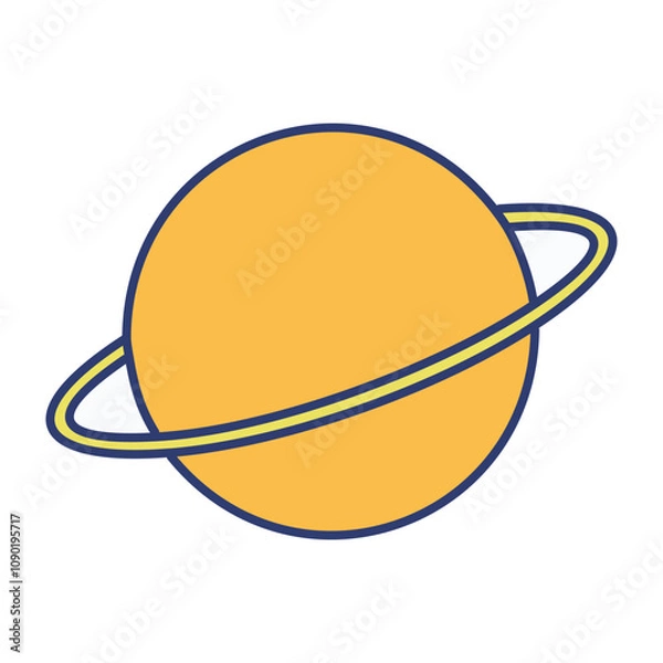 Fototapeta Saturn planet icon over white background. colorful design. vector illustration