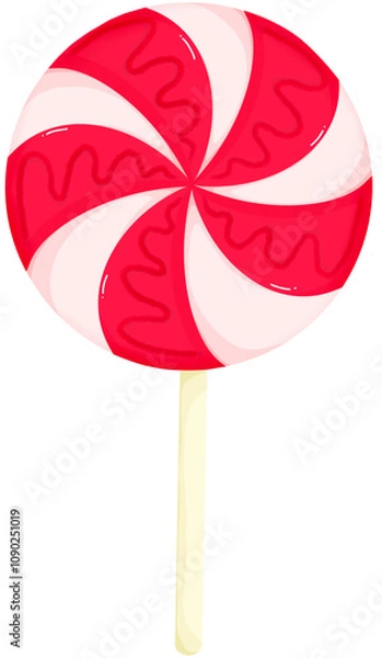 Obraz Red lollipop isolated on white on a stick
