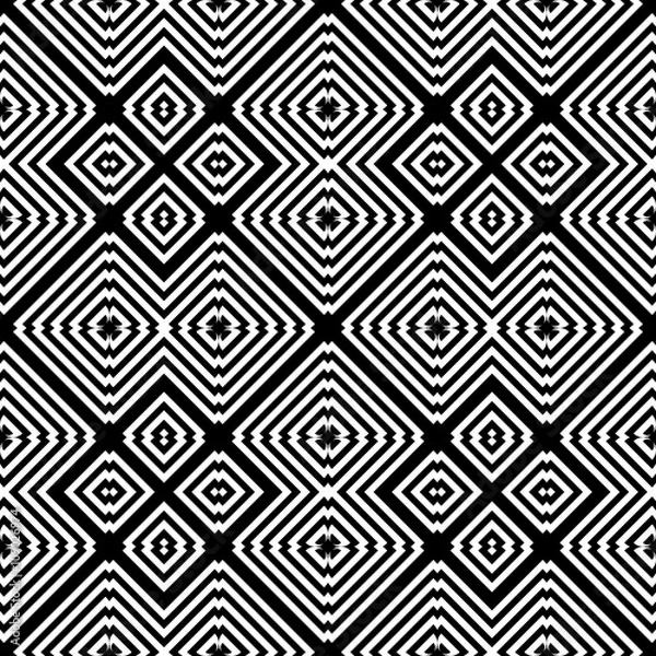 Fototapeta Design seamless monochrome geometric pattern
