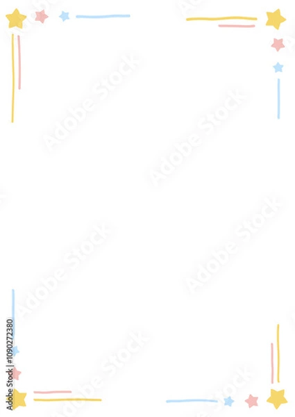 Obraz A4 page frame with cute stars