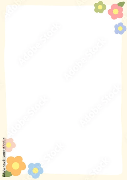 Obraz frame with flowers for worksheet page