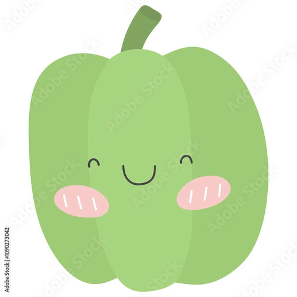 Obraz Cute vegetable cartoon set, bell pepper