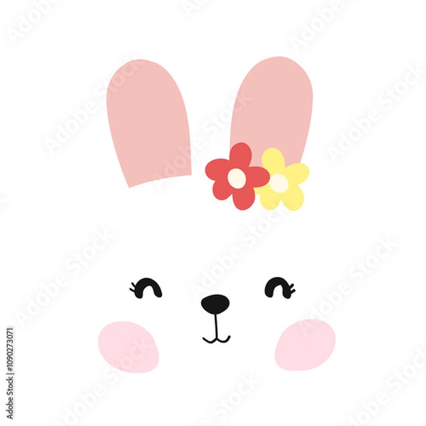 Obraz white cartoon bunny