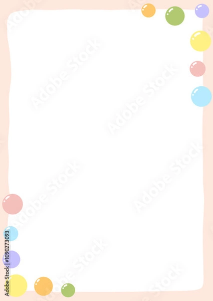 Obraz frame of colorful candies, colorful confetti, worksheet frame, page frame