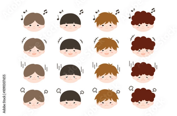 Obraz 男の子の表情セット