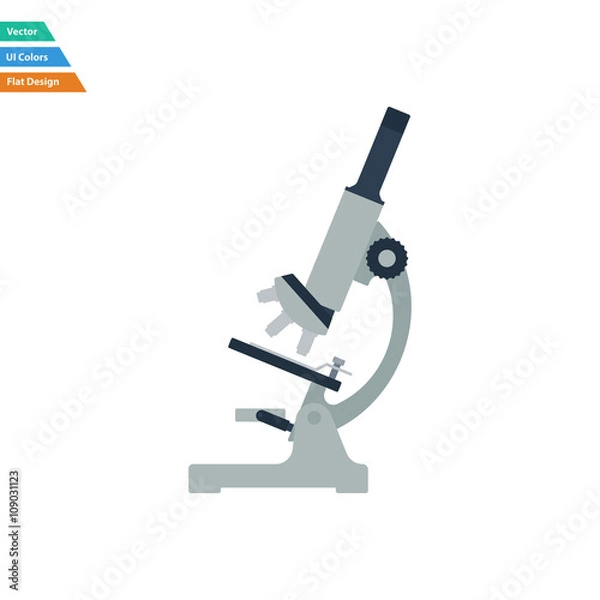 Fototapeta Flat design icon of chemistry microscope