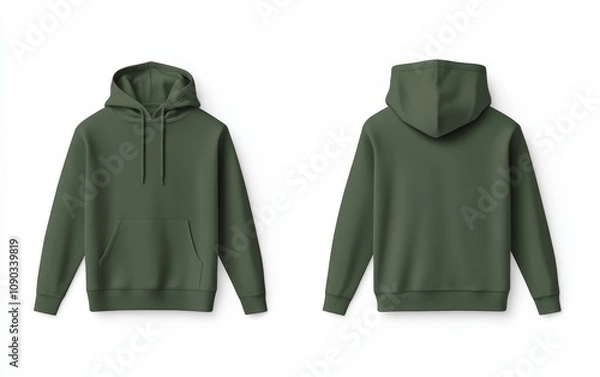 Obraz Plain Olive Green Hoodie - Versatile Style