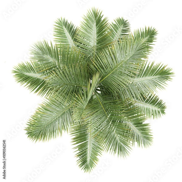 Obraz Collection of Royal palm isolated on transparent Canvas from the top view