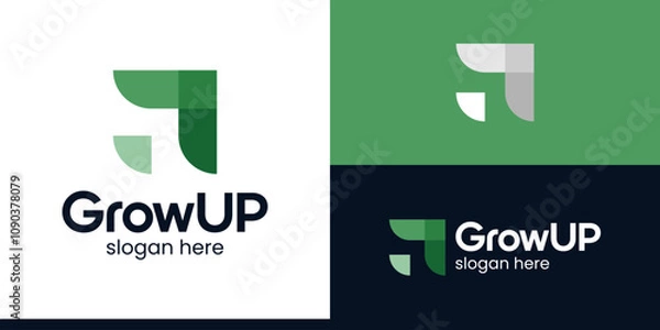 Fototapeta Modern Growth Up logo design. Arrow logo design graphic icon vector. Symbols for business, marketing, finance and management companies.