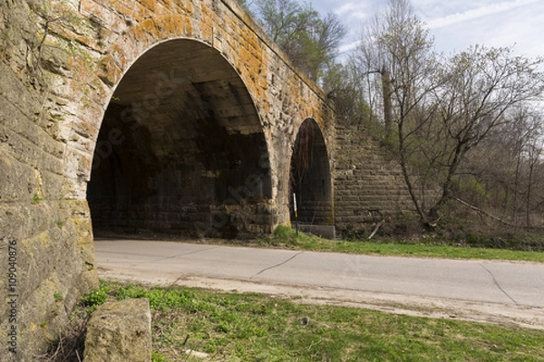 Fototapeta Stone Double Arch Bridge