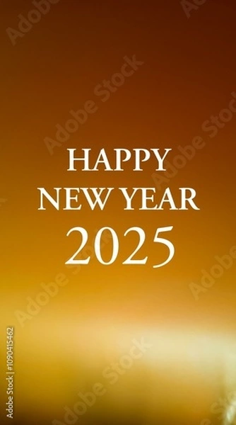 Obraz Happy new year 2025 greetings with colorful light background.